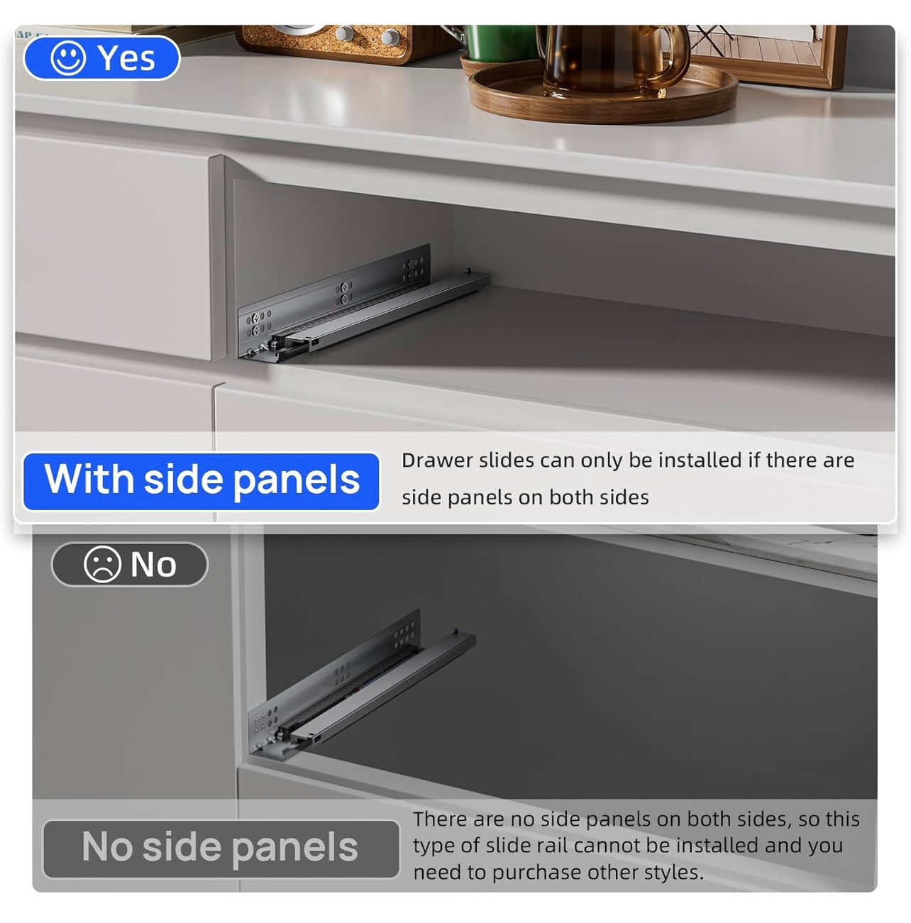 Bottom Mount Soft Close Drawer Slides Full Extension Concealed Rails Track 100 lb Load Capacity 1 Pair (Soft Close Without Bracket, 20 Inch