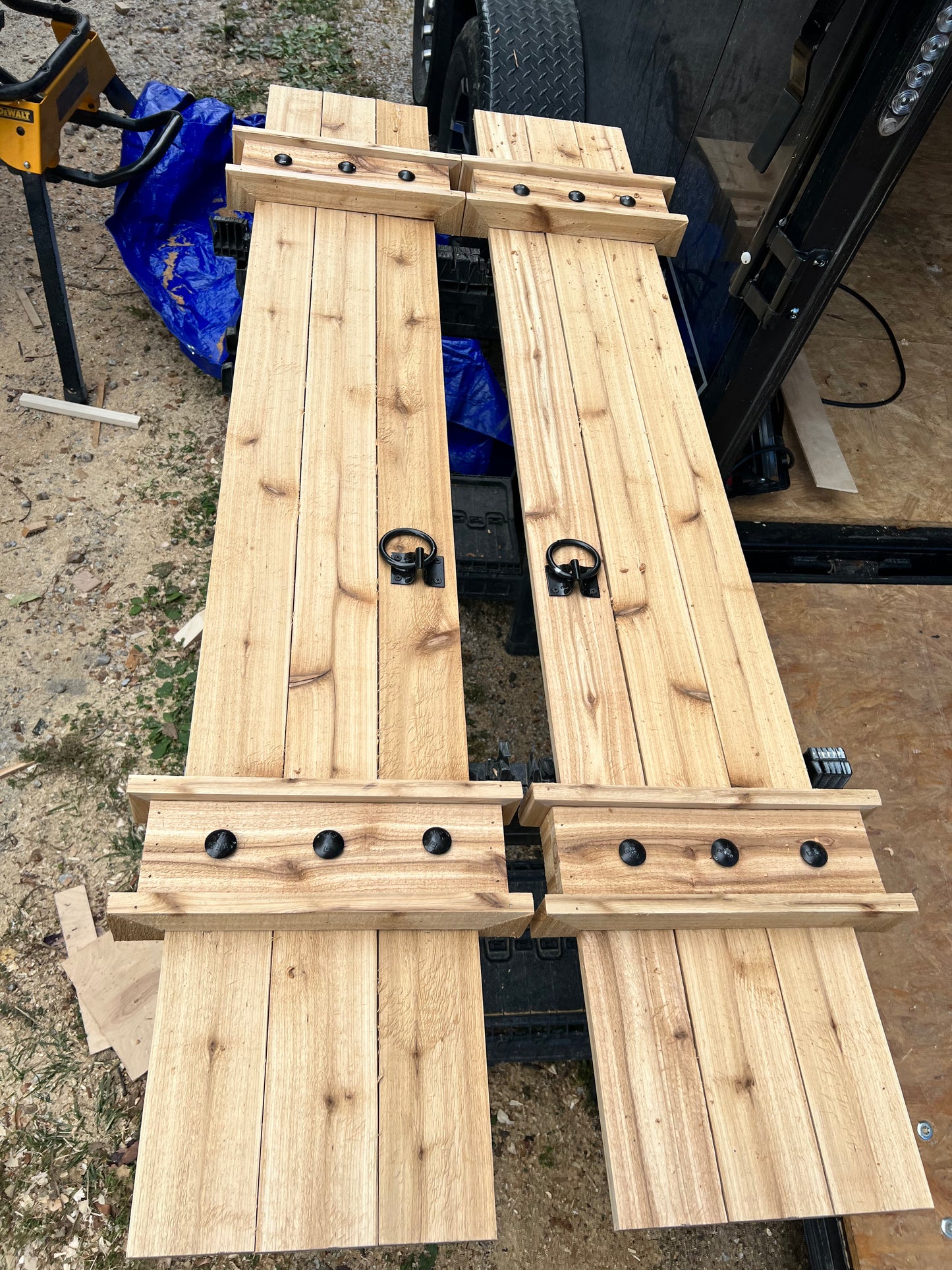 Rustic Decorative cedar window shutters - PAIR