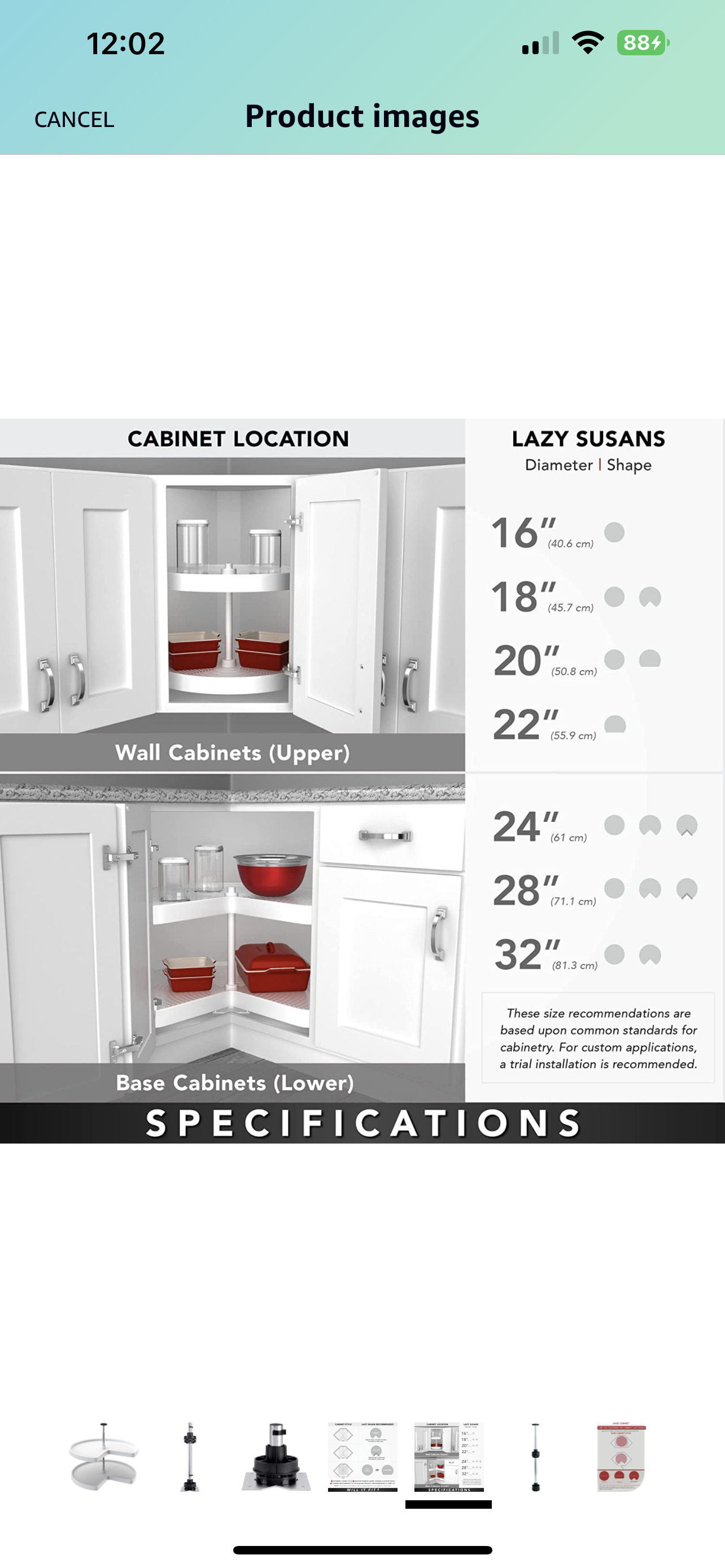 32-Inch Polymer Adjustable Kidney Shaped Kitchen Corner Base Cabinet 2-Shelf Tier Lazy Susan, White