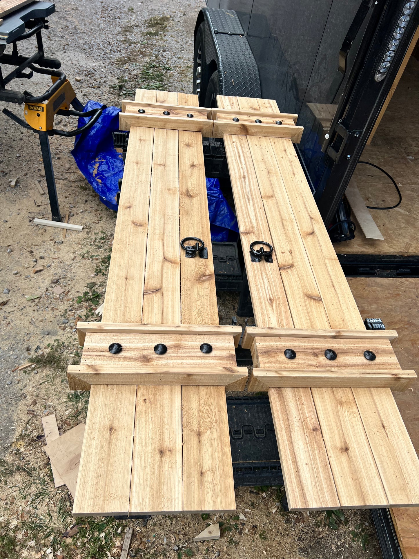 Rustic Decorative cedar window shutters - PAIR