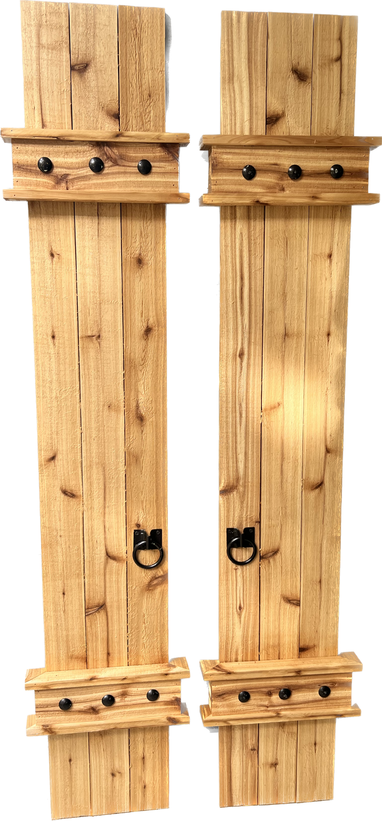 Rustic Decorative cedar window shutters - PAIR