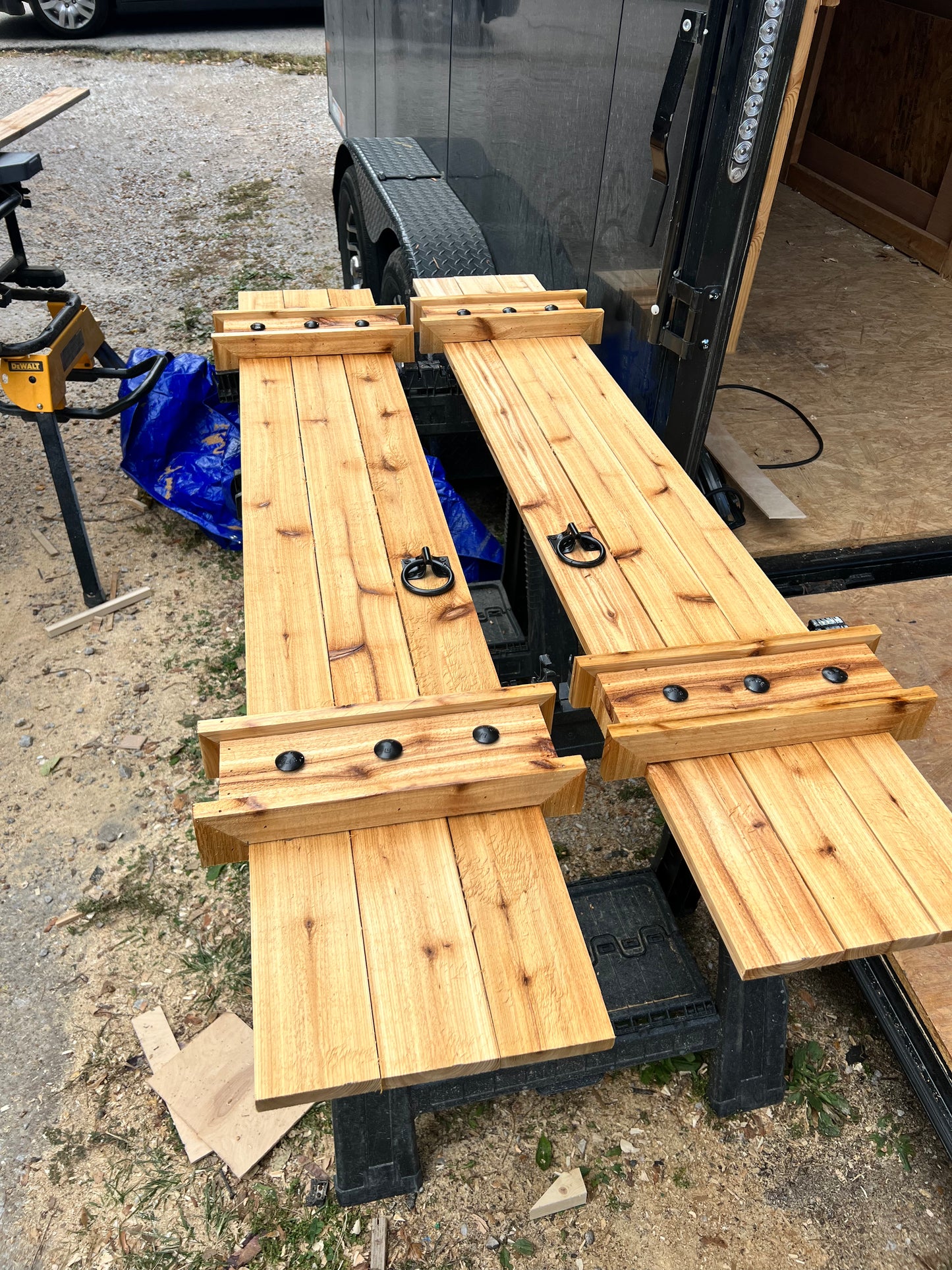 Rustic Decorative cedar window shutters - PAIR