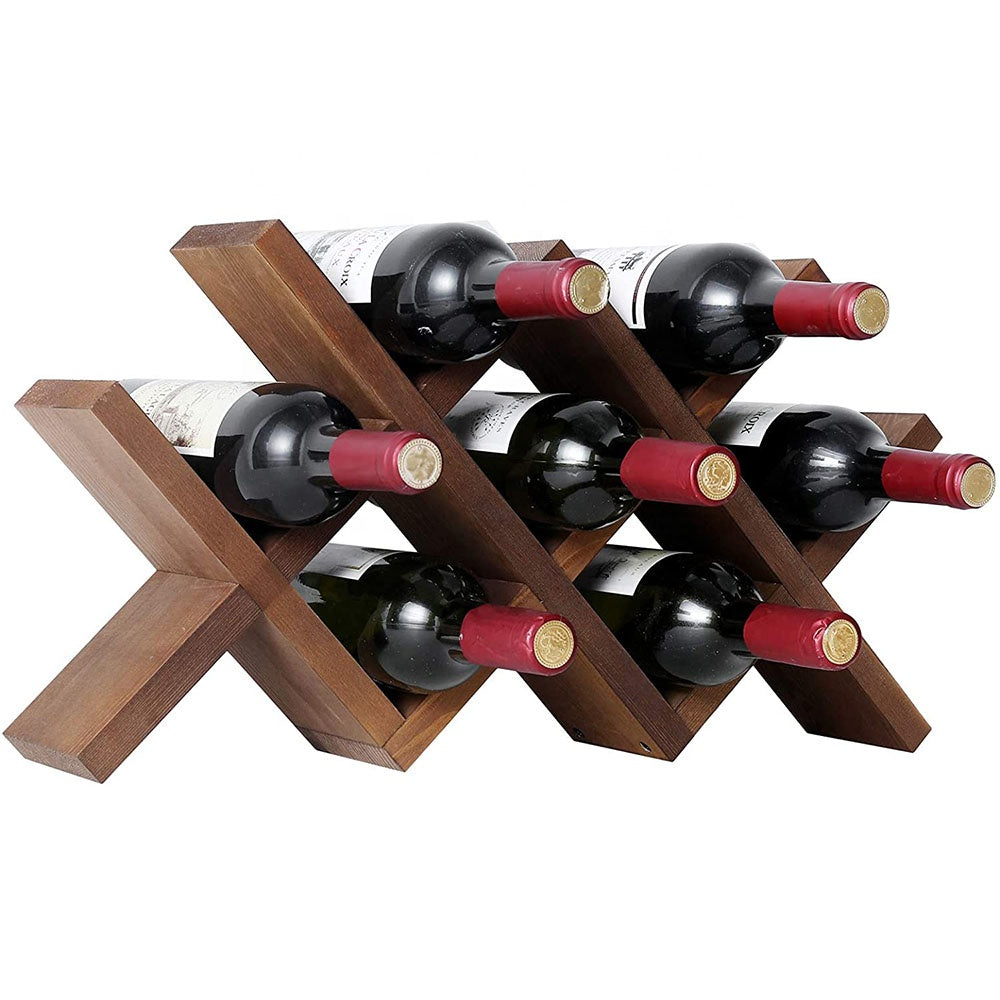 Beautiful wood stained wine bottle rack