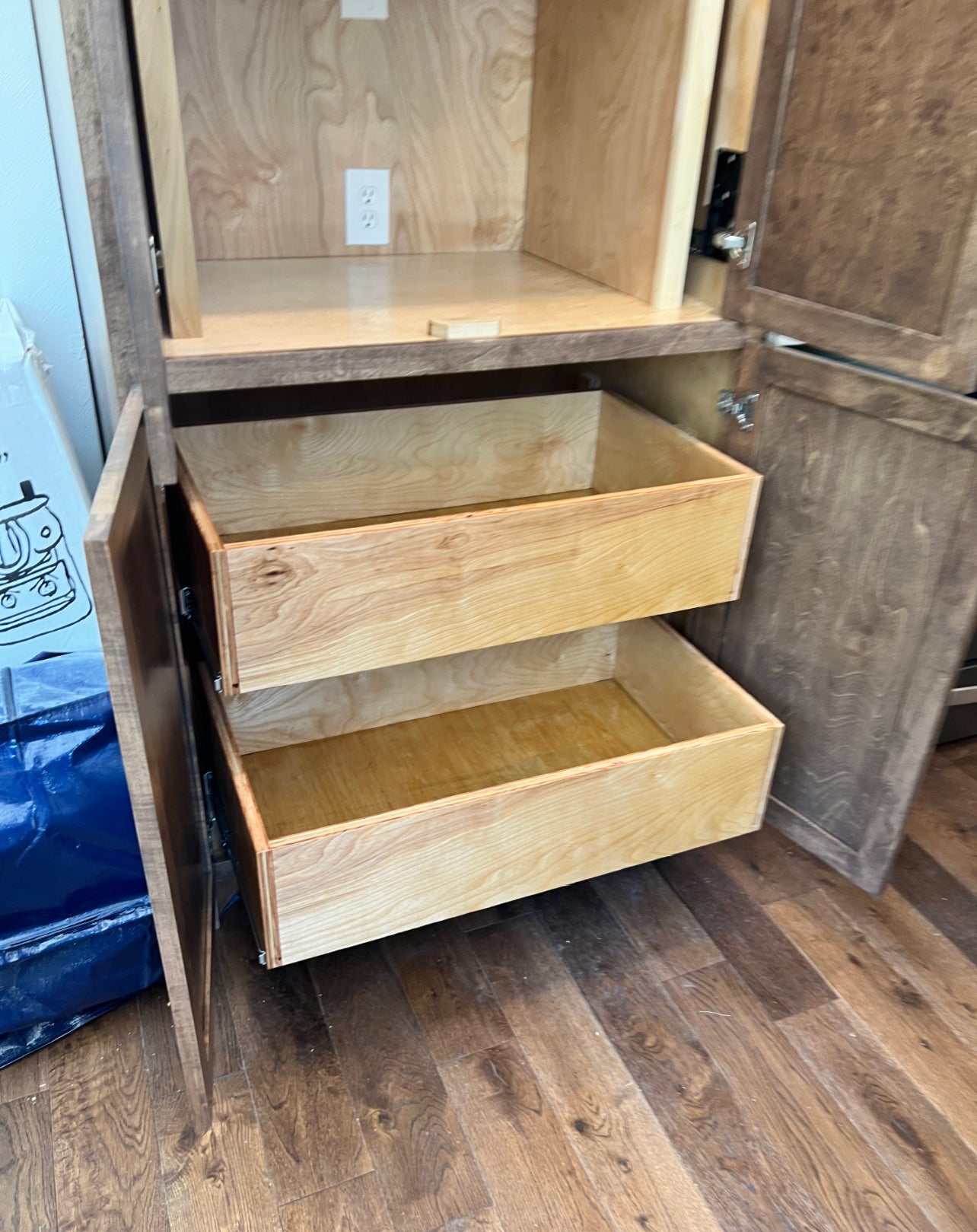 Custom sized pantry and tower cabinets