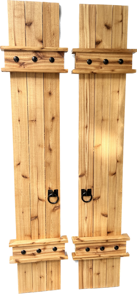 Rustic Decorative cedar window shutters - PAIR